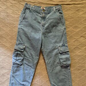 Levi's Premium '94 Baggy Cargo Jeans - Light Wash Denim - Size 24